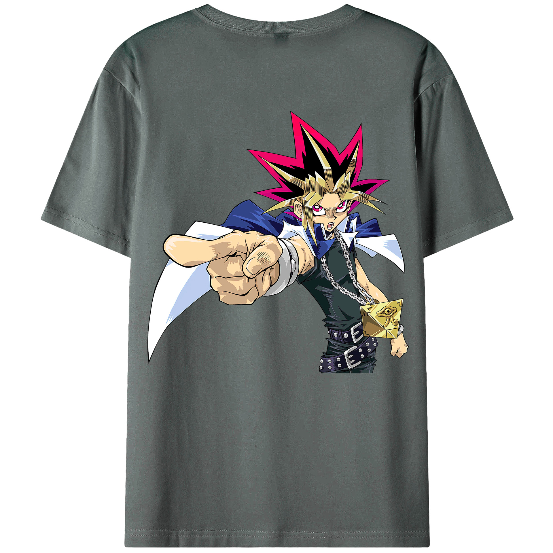 （画像用） 遊☆戯☆王 Yu-Gi-Oh! 綿100％ メンズ半袖Tシャツ（バックプリント） 通気性